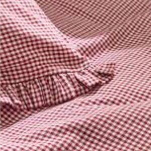 Rare VTG Ralph Lauren Red & White Gingham Check plaid Queen sheet & Pillowcase